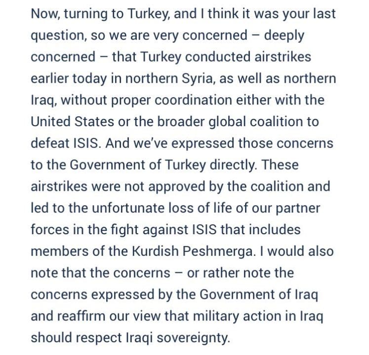 US statement on Turkey bombing