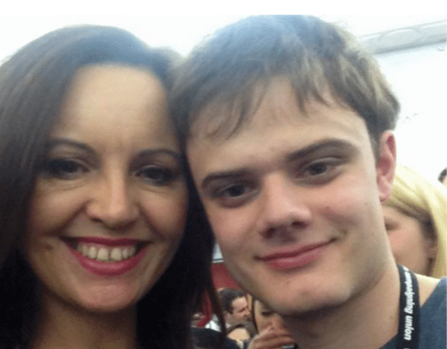 Alex Chalmers poses with right-wing Labour MP Caroline Flint (Image via Facebook)