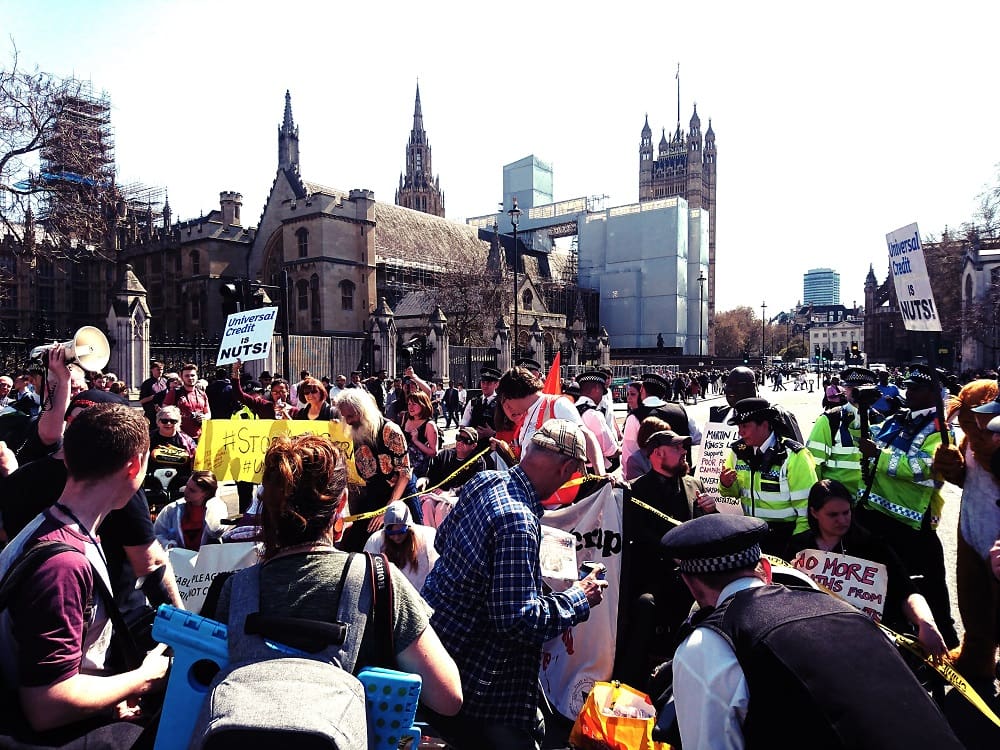 There were chaotic scenes outside parliament