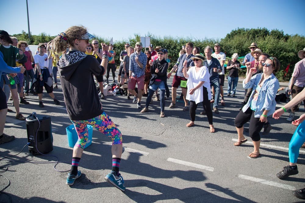 Dancing at the block around the clock demo