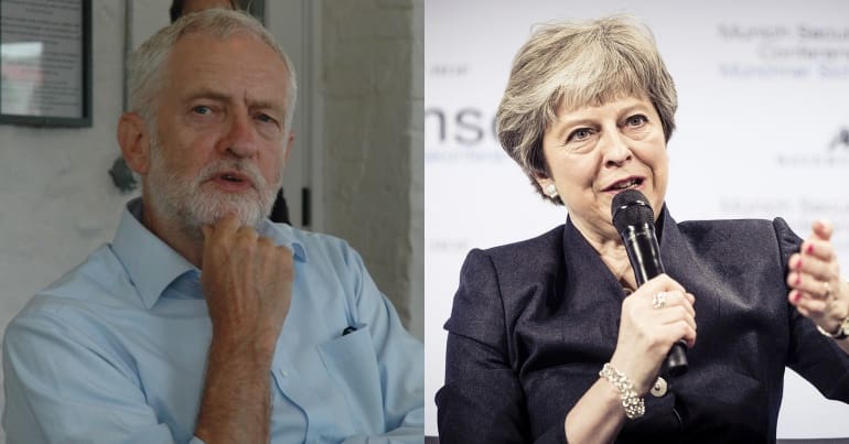 Jeremy Corbyn and Theresa May