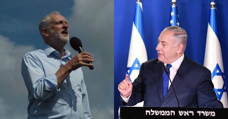 Jeremy Corbyn and benjamin netanyahu