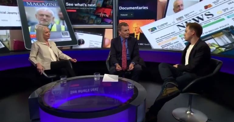 Owen Jones and Sarah Baxter on Newsnight