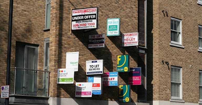 A collection of homes to rent signs