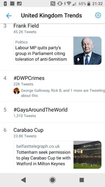 DWP Crimes trending 