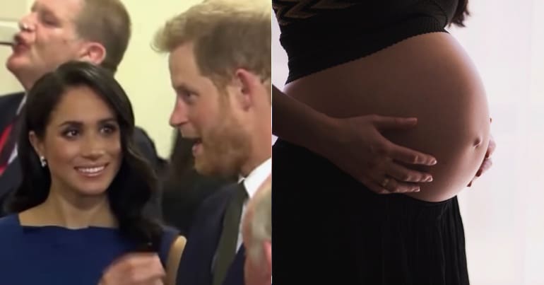 Harry and Meghan and a pregnant woman