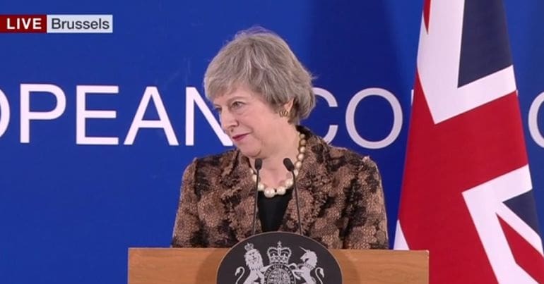 Theresa May at press conference