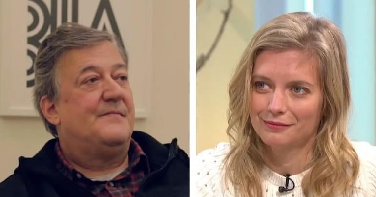 Stephen Fry and Rachel Riley