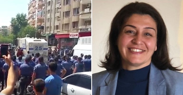 Amed police and Hülya Alökmen