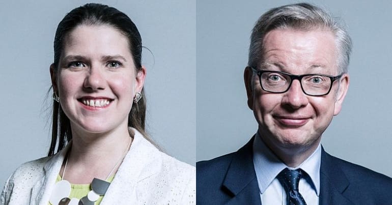 Splitcreen of Jo Swinson and Michael Gove