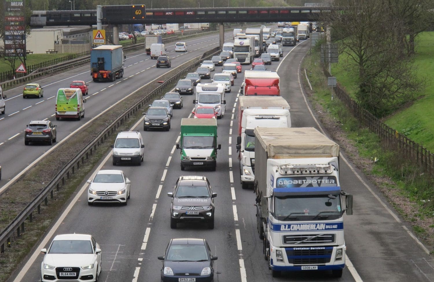 Lorries on a motorway