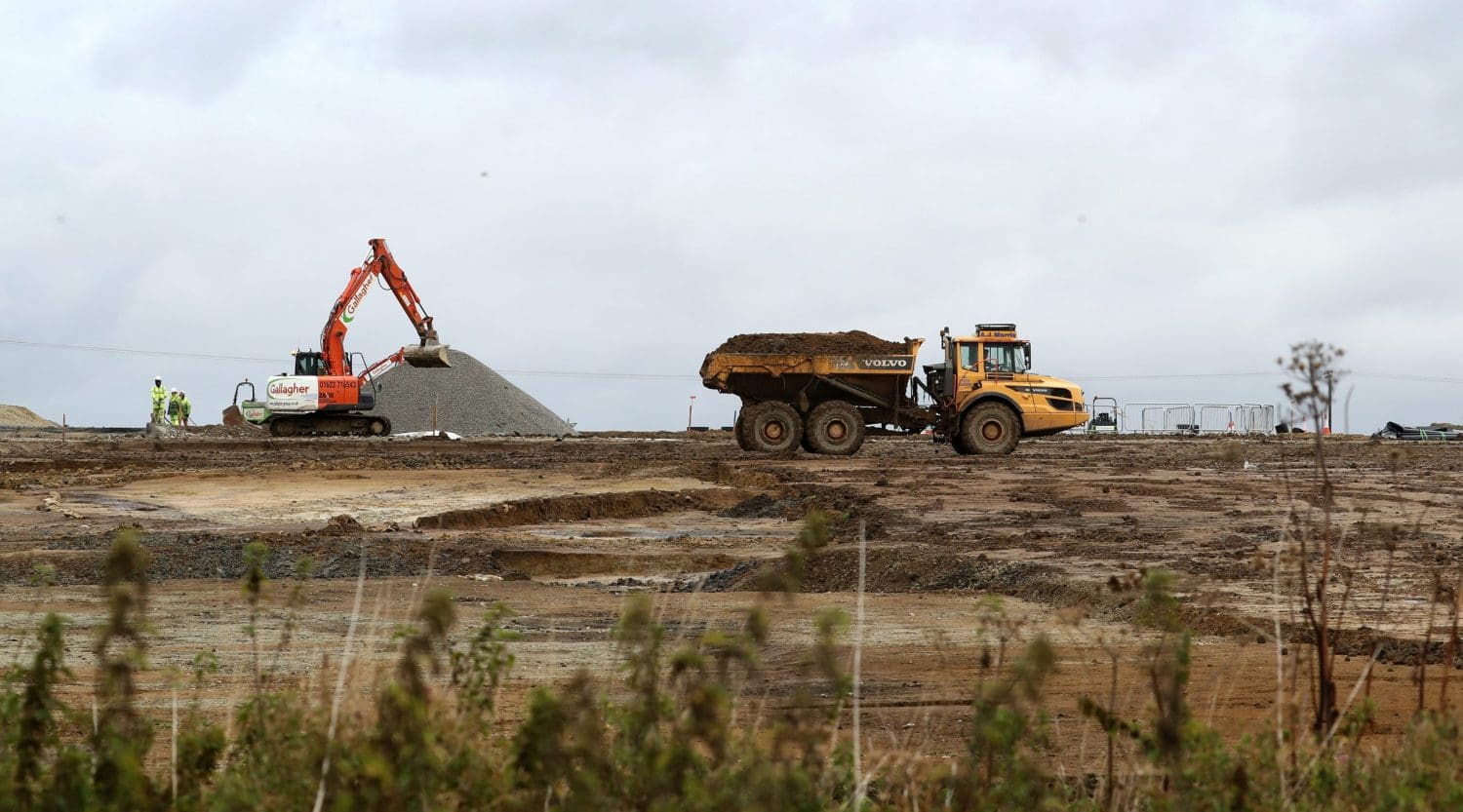 An under construction lorry park