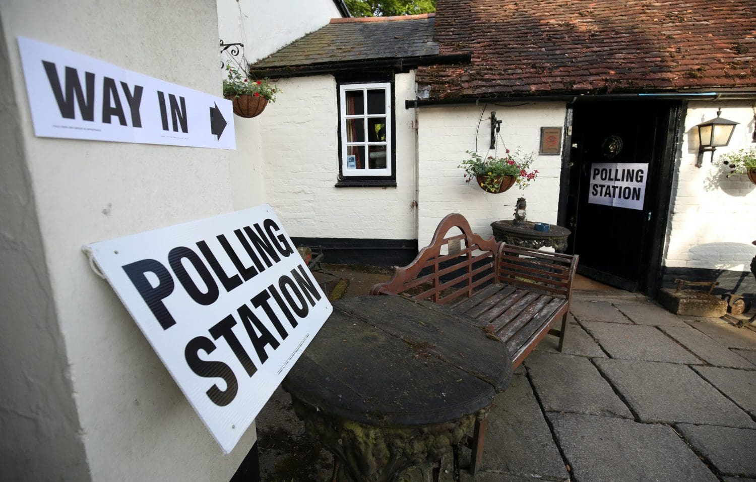 A UK polling station