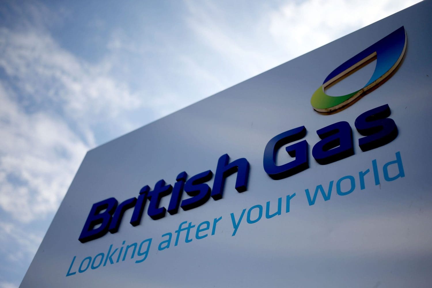 A corporate logo outside a British Gas office