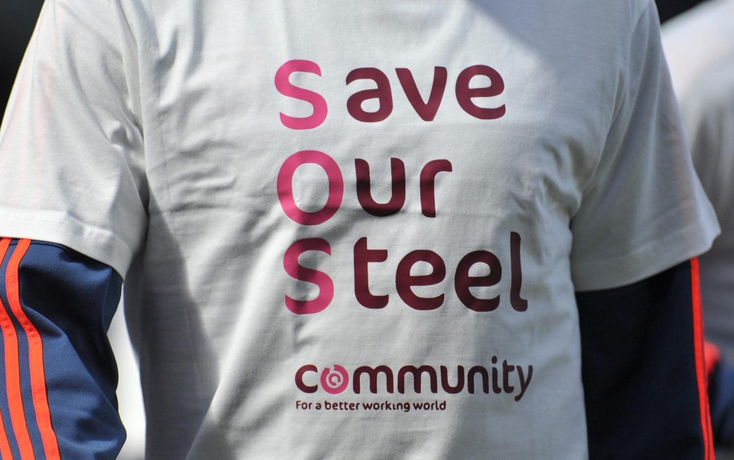 A t-shirt with the motto 'Save Our Steel' emblazoned on it