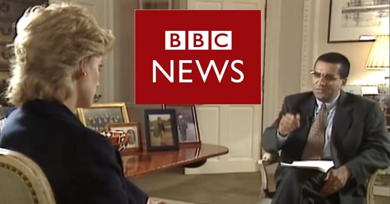 The Diana interview and the BBC News logo