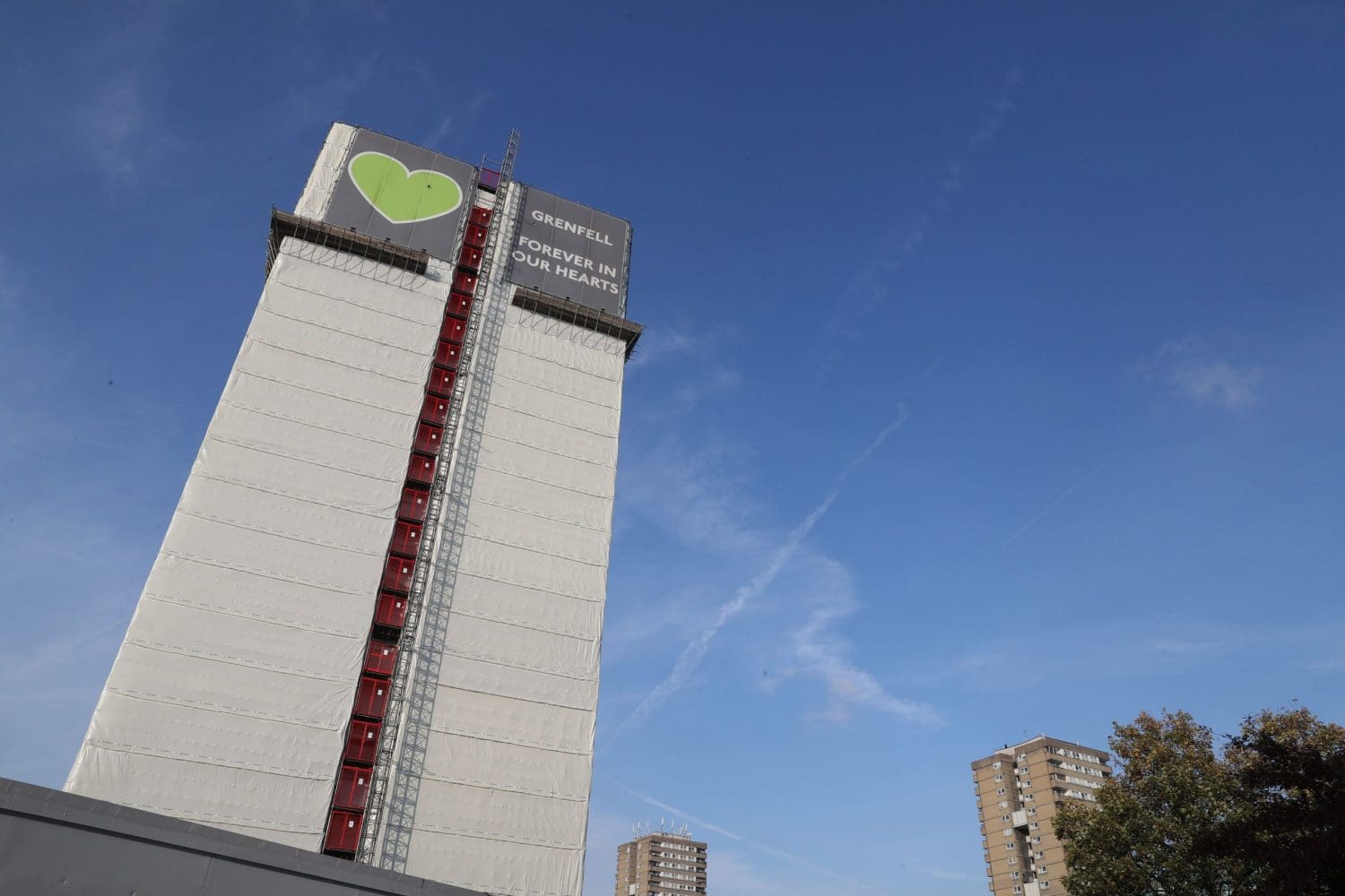 Grenfell covered in scaffolding