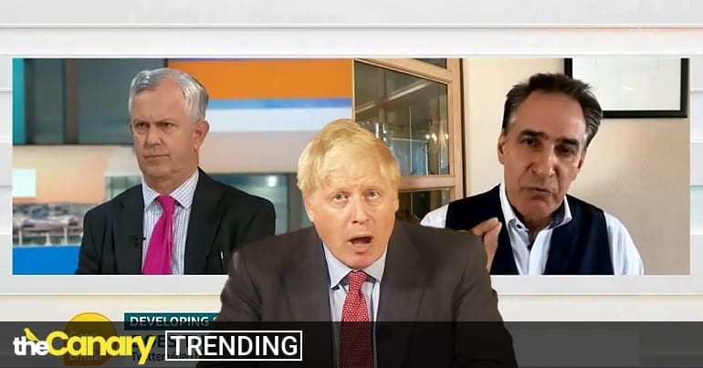 peter stefanovic exposed boris johnson s lies live on gmb the canary