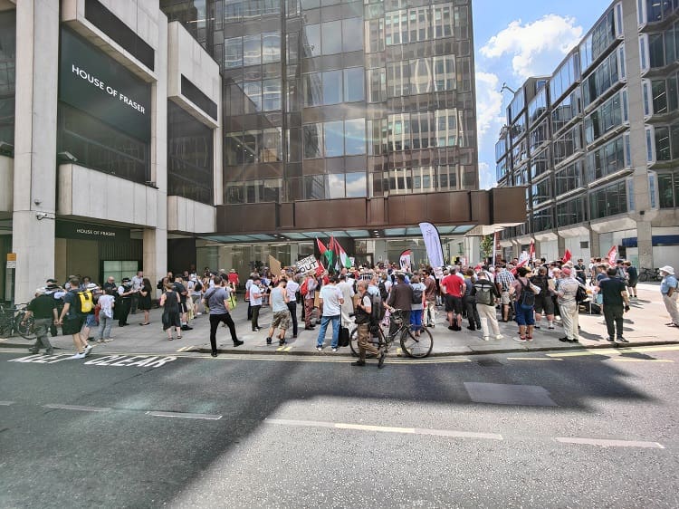 People protesting outside Labour HQ