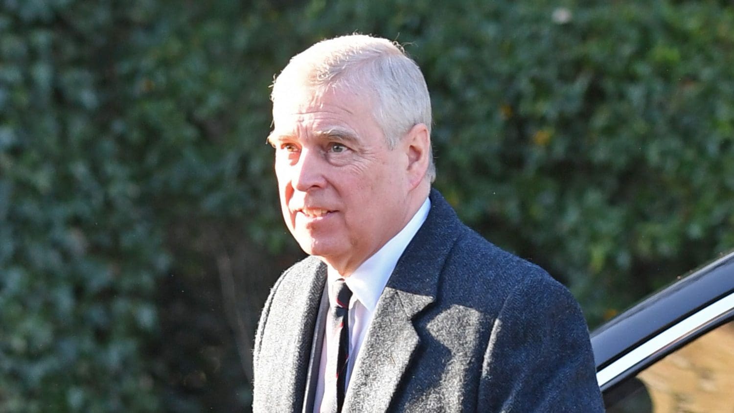 Prince Andrew pictured with half of his face in darkness