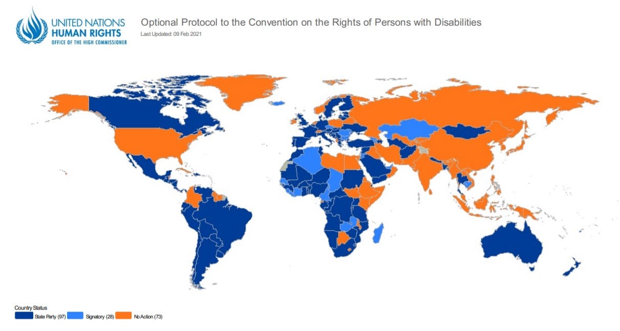 Map of the UNCRPD