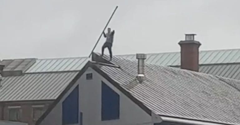 IPP prisoner Joe Outlaw on the roof of Strangeways prison