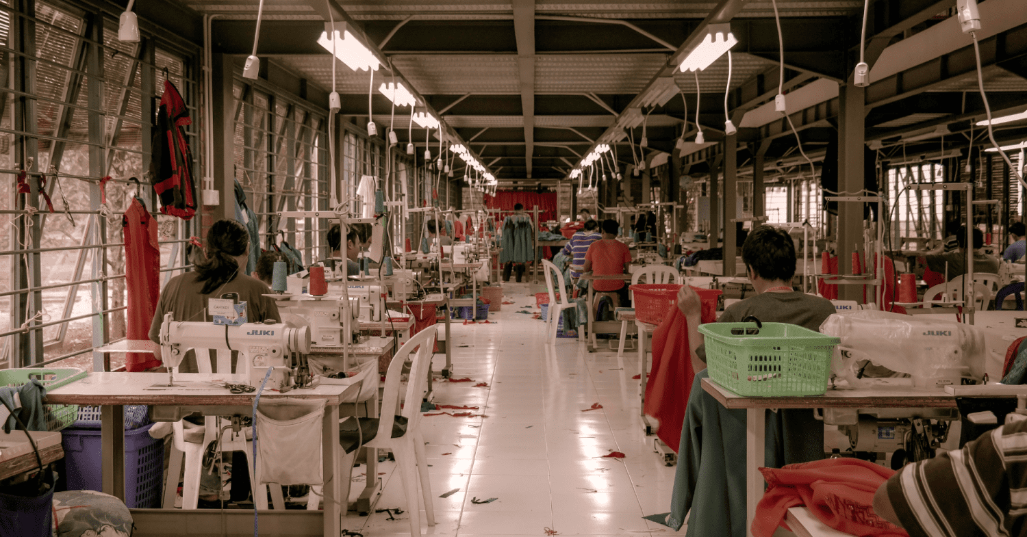 Workers at a fast fashion factory in Indonesia, such places are often accused of human rights violations in the area of forced labour