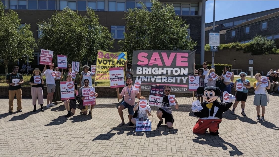 A protest at Brighton University UCU