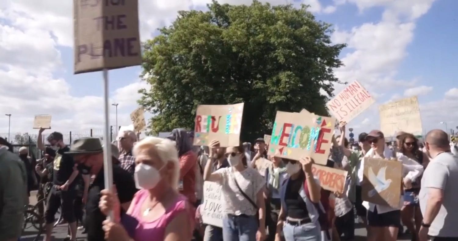 Protest against deportation flights outside Brooke House detention centre