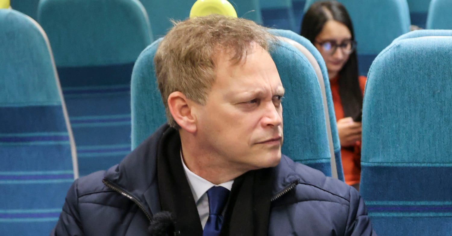 Grant Shapps on a train