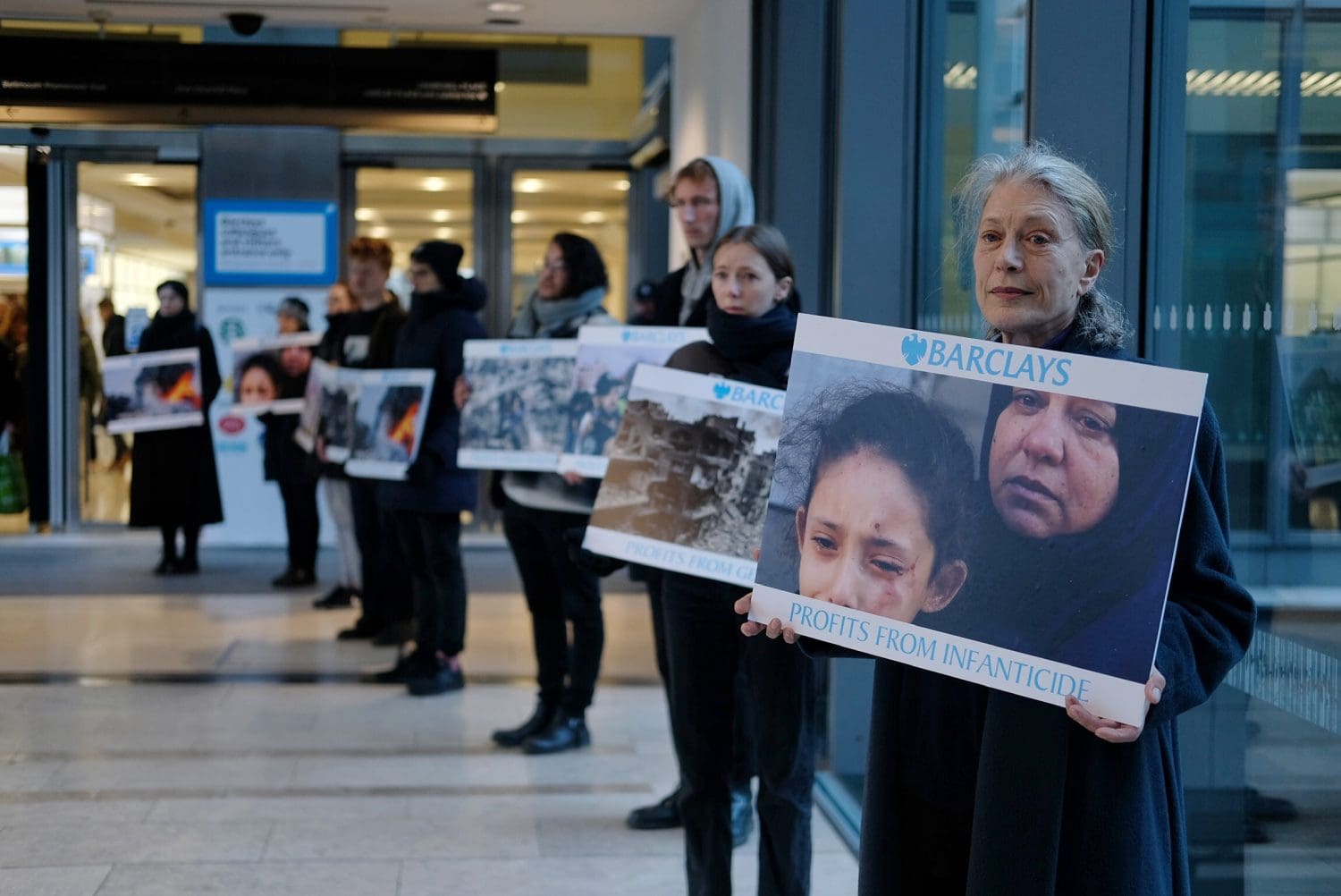 Barclays protest Palestine