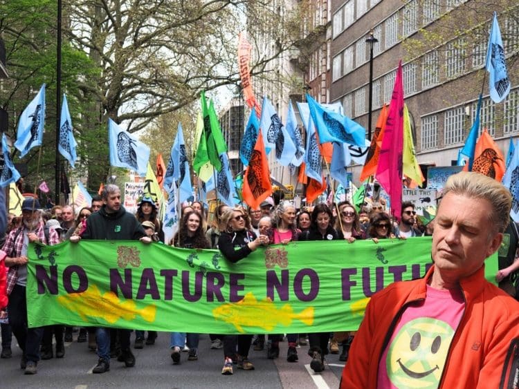 Extinction Rebellion march Chris Packham Restore Nature Now