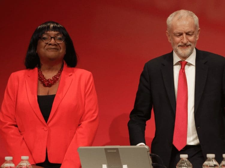 Diane Abbott and Jeremy Corbyn Starmer Labour