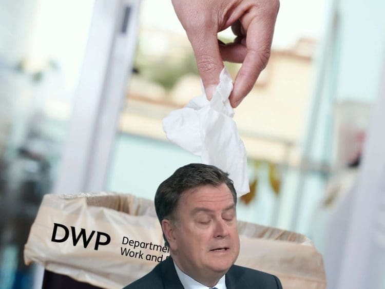 DWP Mel Stride wet wipe Devon Central