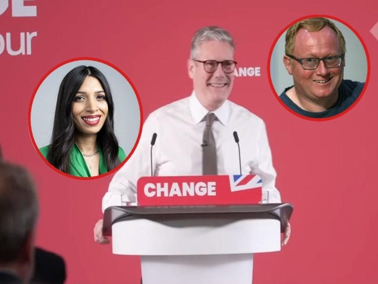 Faiza Shaheen, Keir Starmer and Luke Akehurst