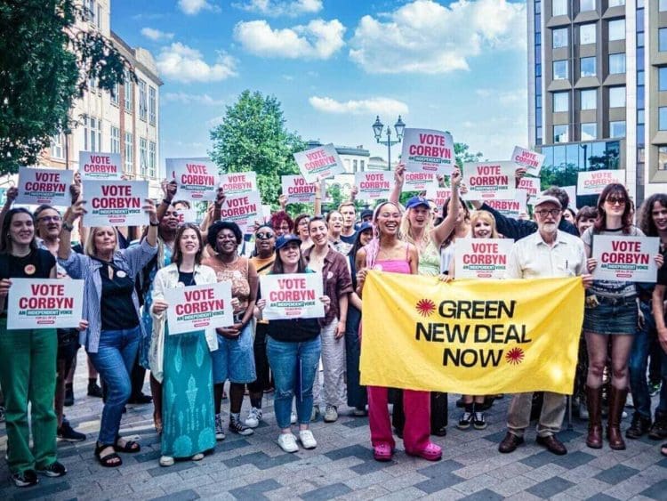 Corbyn, Mikaela Loach and canvassers