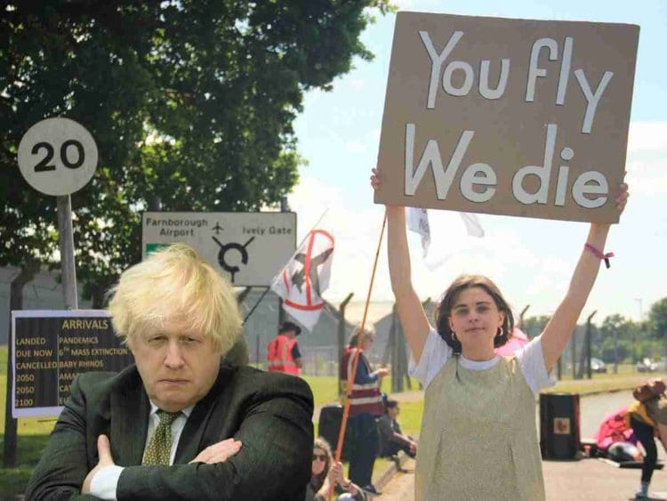 Extinction Rebellion Farnborough airport