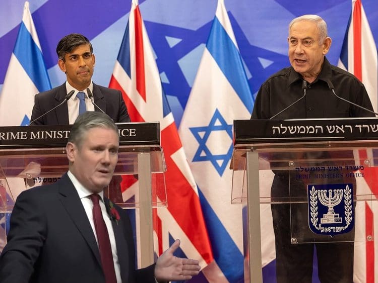 Starmer, Sunak and Netenyahu Israel