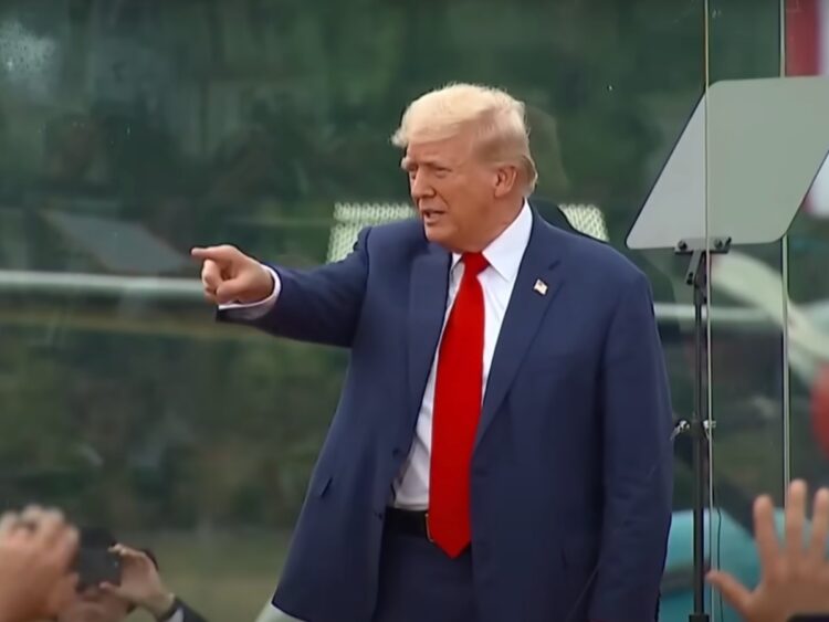 Donald Trump pointing