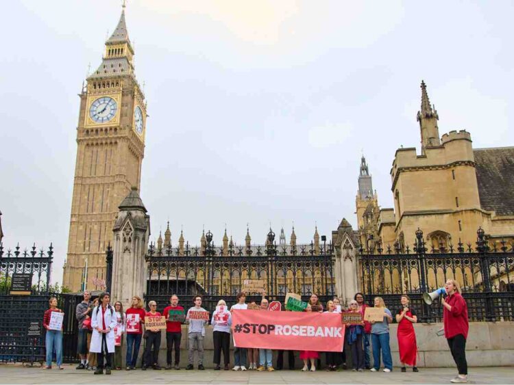 Stop Rosebank Labour protest parliament