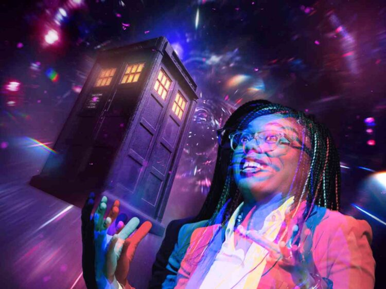 Kemi Badenoch and Doctor Who Tardis Tennant