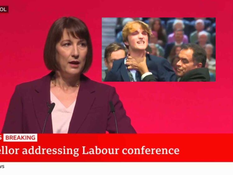 Rachel Reeves Labour conference protester