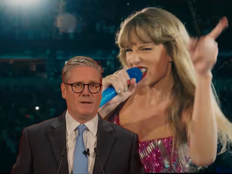 Taylor Swift and Keir Starmer. Starmer meets Swift