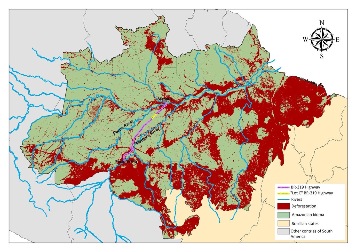 Brazilian Amazonia and Highway BR-319 (Manaus-Porto Velho).