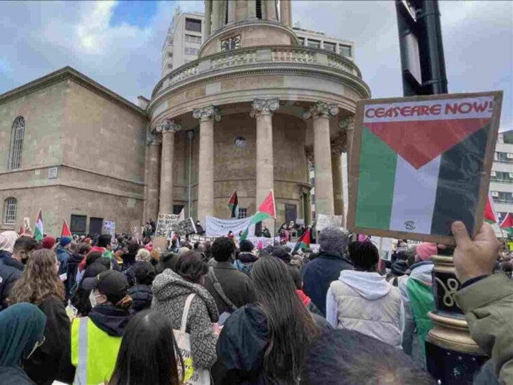 Palestine march BBC