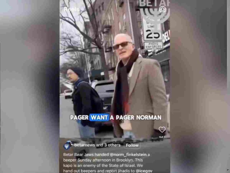 Norman Finkelstein was harassed and threatened in the street by Zionist thugs