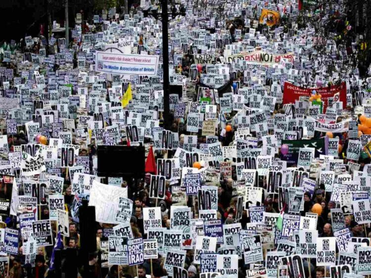 Palestine march on the anniversary of the Iraq war demo