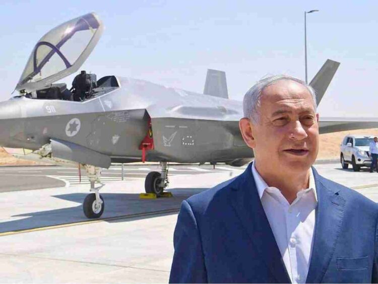 F-35 jet and Netanyahu